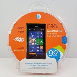 Nokia Lumia 520 Prepaid Smartphone 8GB Black Touch Screen AT&T Phone Sealed